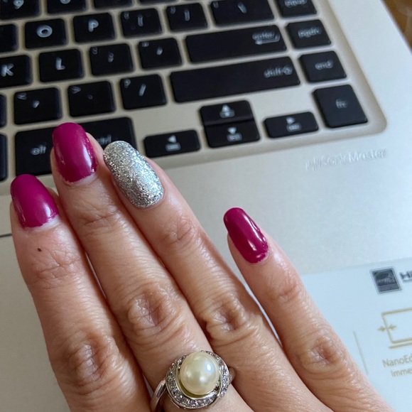 18K plated silver Austrian crystal simulated pearl - Picture 3 of 3